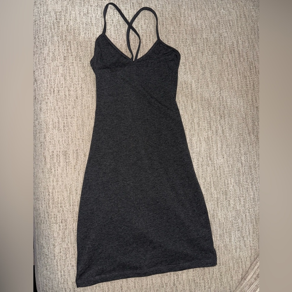 Grey crisscross back strapy dress could fit a small or medium